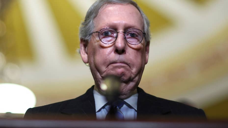 Influential Republican Senator Mitch McConnell hospitalized after a fall in a hotel