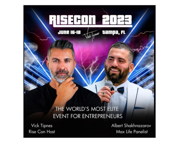 Top Entrepreneurs Unite at Rise Conference 2023 to Share Strategies for Explosive Business Growth, Featuring Vick Tipnes, Grant Cardone, Tim Grover, Nick Sarnicola, and Axe Elite Founder Albert Shakhnazarov.