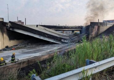I-95 in Philadelphia: Part of key US highway used by 160,000 vehicles a day collapses after tanker catches fire