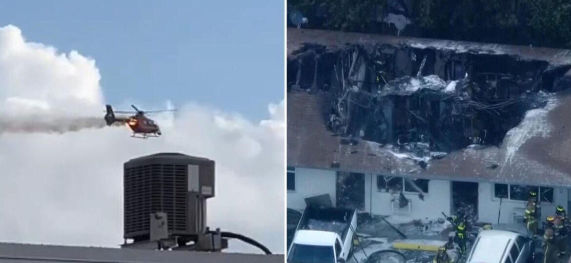 Two killed after helicopter crashes into apartment building in Florida